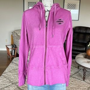Harley-Davidson Lace Wing Zip-Up Hoodie in Purple Orchid. Size XL